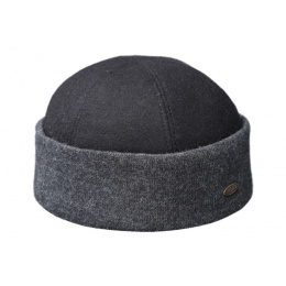 Docker Hat with Lapel Malo Anthracite Wool - Traclet