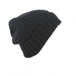 Long Bellevarde Wool & Mohair Beanie in Black - Traclet