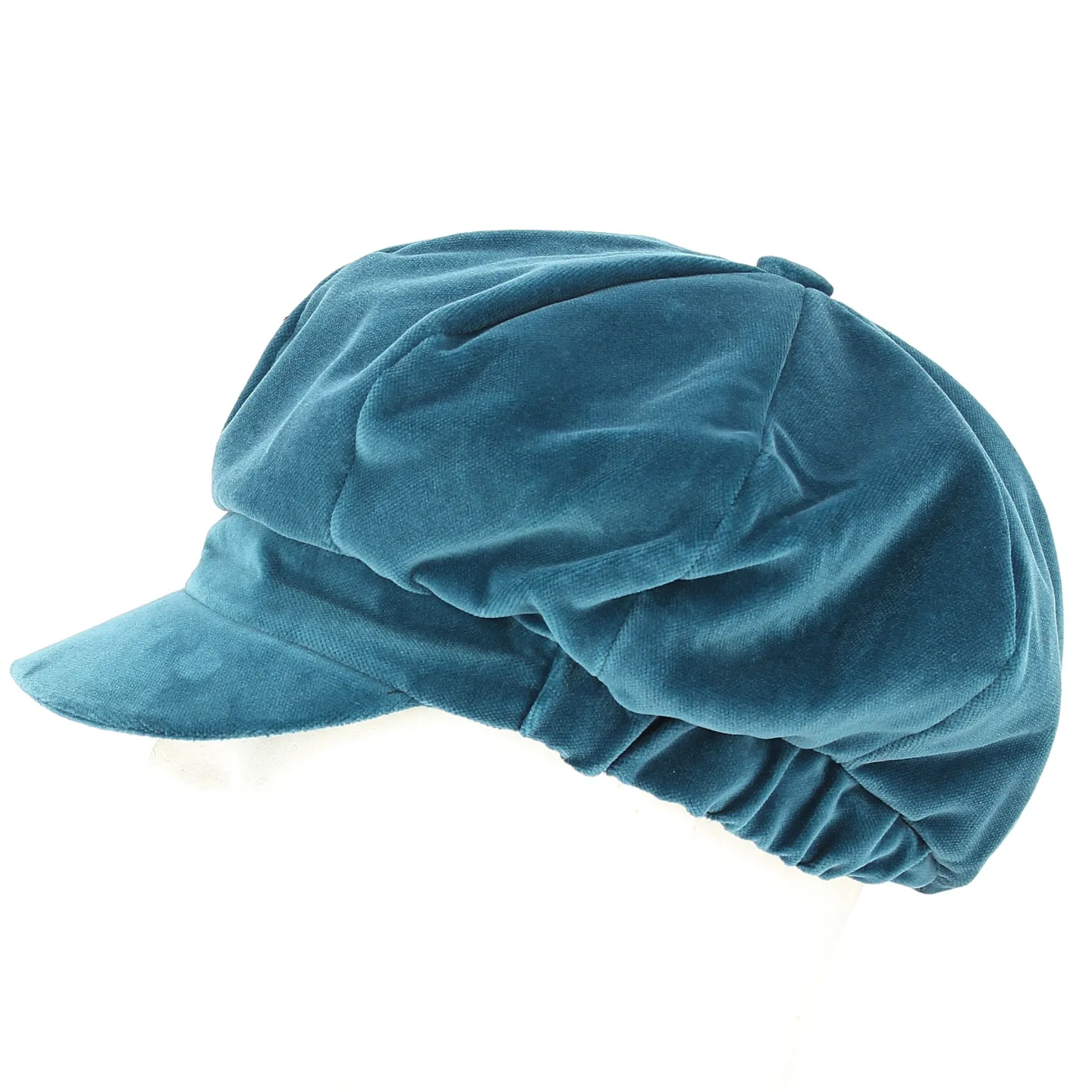 Anna Velvet Newsboy Cap Petrol Blue - Traclet Reference: 11191 | Traclet Hatmakers