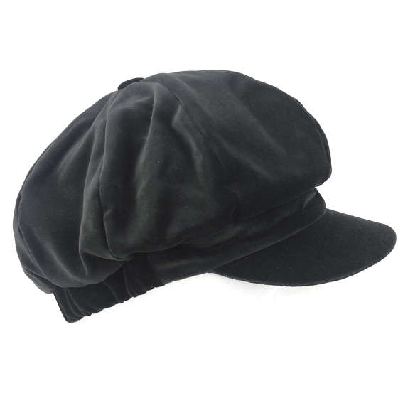 Casquette Gavroche Anna Velours Noir - Traclet