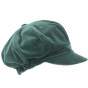 Anna Velvet Newsboy Cap Olive - Traclet