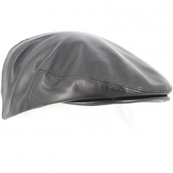 Northland Black Leather Flat Cap - TRACLET