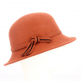 Milan Cloche Hat Brick Felt - Traclet