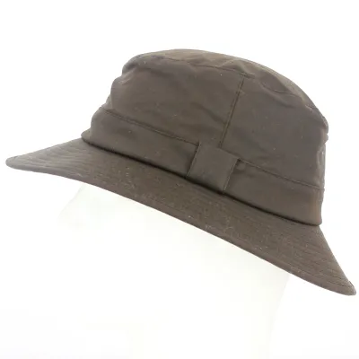 Brown Atkins waxed cotton bucket hat - Traclet Reference: 3302 | Traclet Hat Shop