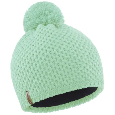 Women's Plain Aqua Green Pom Pom Beanie - LeDrapo - Made in France Reference: 2830 | Chapellerie Traclet