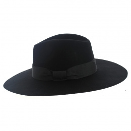 Chapeau Fedora Femme En Laine - Large Bord - Style Rétro Pour Mariage, Voyage, Hiver - Couleur Unie