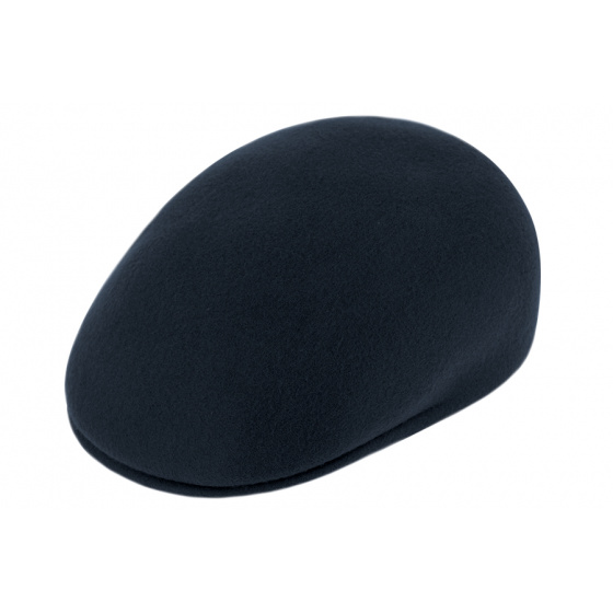 Navy Wool Ascot Domed Cap - Traclet