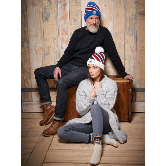 Algo Striped Pom-Pom Beanie - Pipolaki