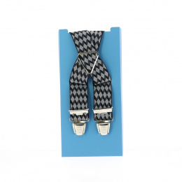 Black and white fancy suspenders