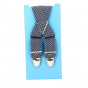 Fancy Round Suspenders - Blue - Gray