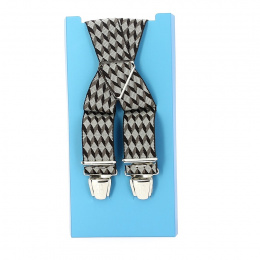 Fancy suspenders - Beige - Brown checkered