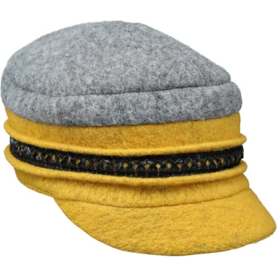 Angele Liane Yellow & Gray Newsboy Cap - Traclet Reference: 11284 | Traclet Hatters