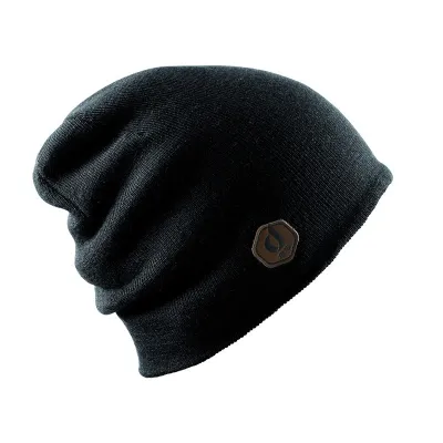 Le Drapo Marius 2-in-1 Black Beanie Reference: 6216 | Traclet Hat Shop