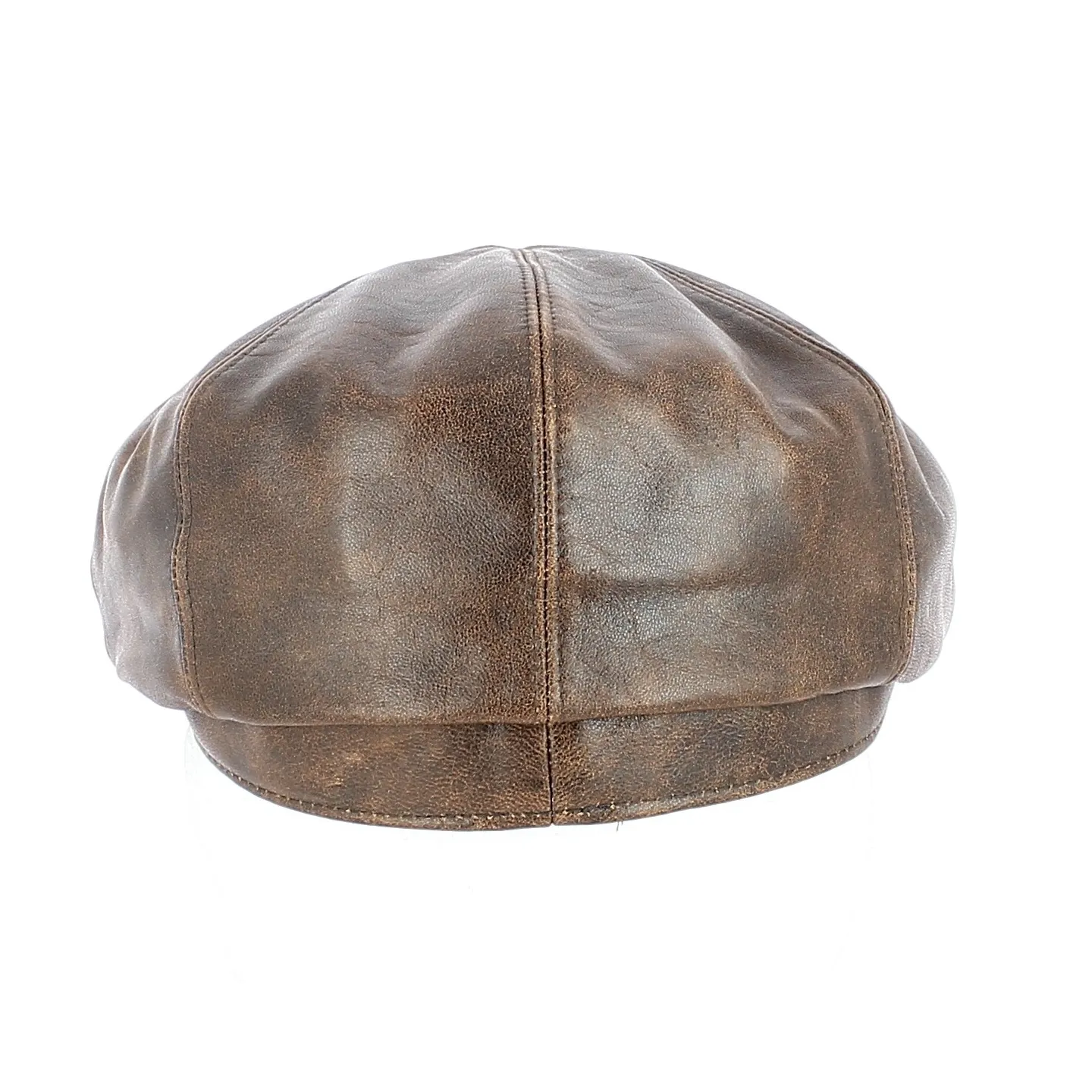 Houston Aged Leather Hatteras Cap - Crambes Reference: 11438 | Traclet Hat Shop