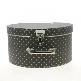 Hat Box: brown with beige polka dots - Traclet