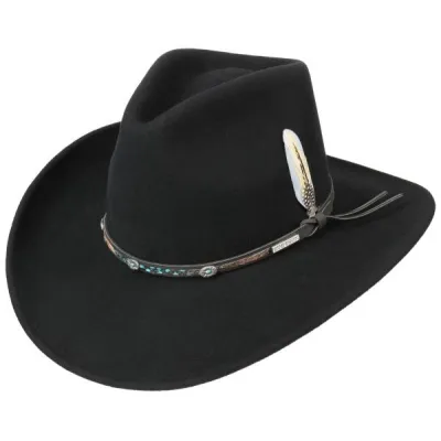 Black Vitafelt Western Forks Hat - Stetson Reference: 11450 | Traclet Hat Shop