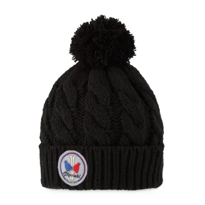 Alpina Children's Pompom Beanie Black - Pipolaki - Traclet Hat Shop Reference: 7211 | Traclet Hat Shop