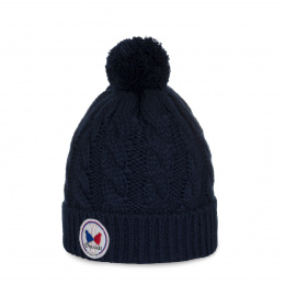 Kids Pom Pom Beanie Alpina Navy - Pipolaki