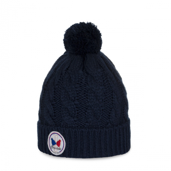 Kids Pom Pom Beanie Alpina Navy - Pipolaki