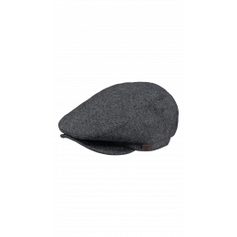 Oslo Chevron Blue Grey Wool Flat Cap - Barts