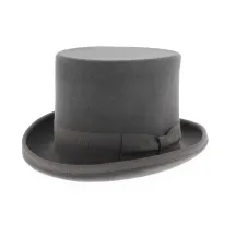 Grey Wool Felt Top Hat - Guerra Reference: 11465 | Traclet Hat Shop