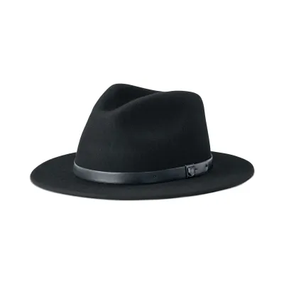 Chapeau Fedora Messer Feutre Laine Noir - Brixton Reference : 6038 | Chapellerie Traclet