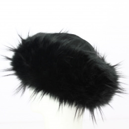 Toque Tkhatch cuir noir et fourrure