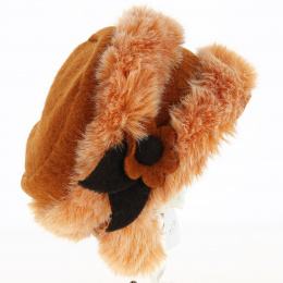 Mont-Blanc Wool & Faux Fur Orange Beanie - Traclet