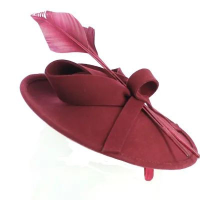 Chapeau Bibi- Serre-tête Zita Feutre Bordeaux - Traclet Reference : 1952 | Chapellerie Traclet