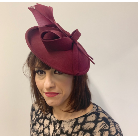 Chapeau Bibi- Serre-tête Zita Feutre Bordeaux - Traclet