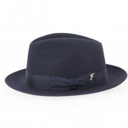 Navy Bogarte Fedora Hat - Flechet