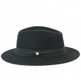 Bari Wool Felt Black Traveler / Fedora Hat - Traclet