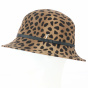 HERTHA Brown Leopard Cloche Hat - Fléchet