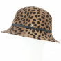 Hertha Leopard Brown Cloche Hat - Fléchet