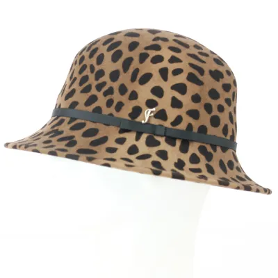 cloche hat - HERTHA Brown Leopard Cloche Hat - Fléchet Reference: 3896 | Chapellerie Traclet