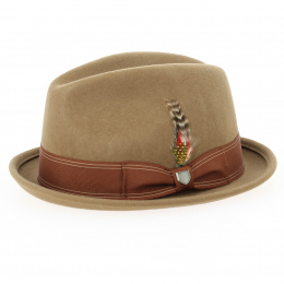 Brixton Gain Trilby Hat Cognac