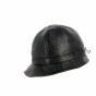 Black Leather Napoli Cloche Hat - Traclet
