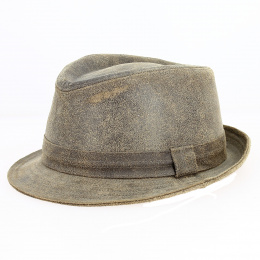 Vintage Leather Trilby Hat Roo - Traclet