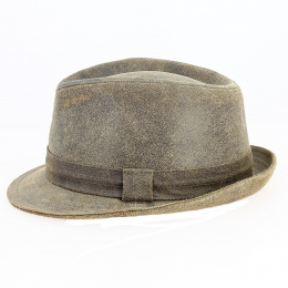 Vintage Leather Trilby Hat Roo - Traclet