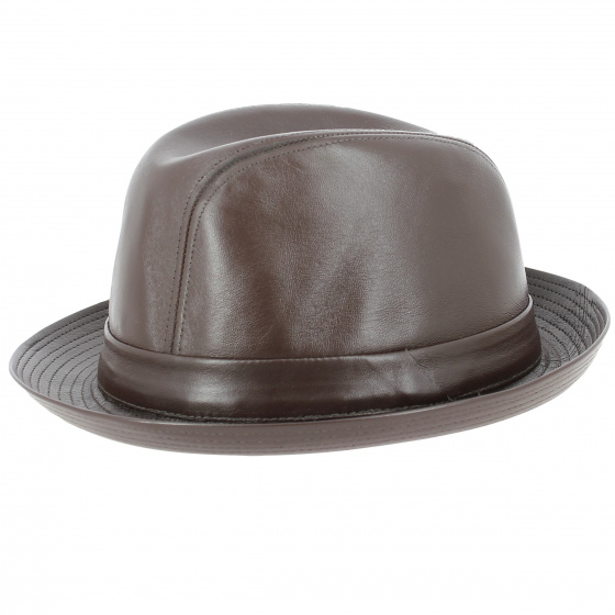 Trilby Brazil Hat Brown Leather - Crambes