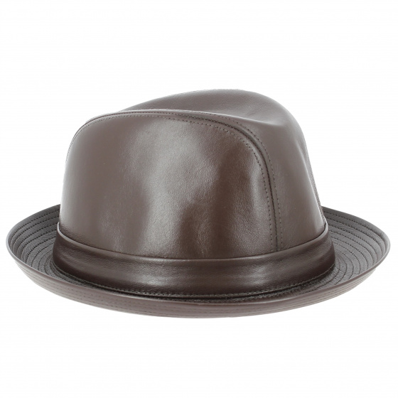 Chapeau Trilby Brazil Cuir Marron - Crambes Chapeau Trilby Brazil Cuir Marron - Crambes