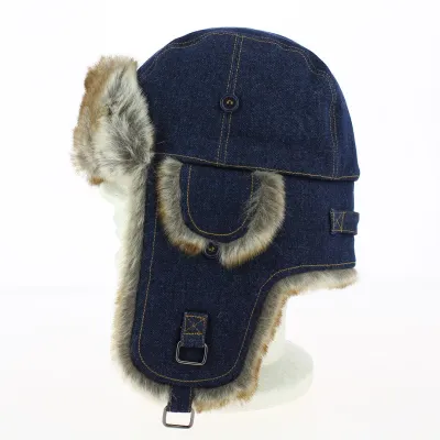 Chapka trapper denim Reference : 11510 | Chapellerie Traclet