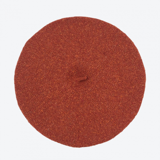 Béret Été Orange Coton Soie & Lin - Le Béret Français Béret Été Orange Coton Soie & Lin - Le Béret Français