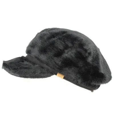 Casquette Gavroche Gypso Fausse Fourrure Noir - Barts Reference : 11526 | Chapellerie Traclet