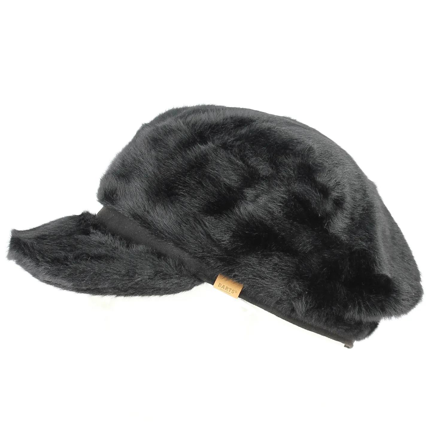 Black Faux Fur Gypso Newsboy Cap - Barts Reference: 11526 | Chapellerie Traclet