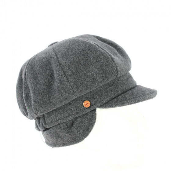 Gray Camilla Plus Newsboy Cap with Ear Flaps - Mayser