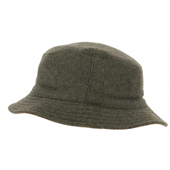 Brown Checkered Wool Reversible Clipper Bucket Hat - City Sport