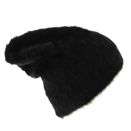Venice Angora Long Hat Black - Traclet