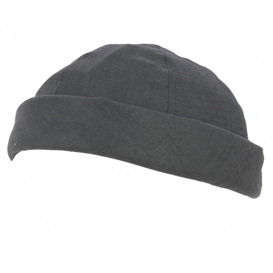 Black Linen Docker Cooper Beanie - MTM