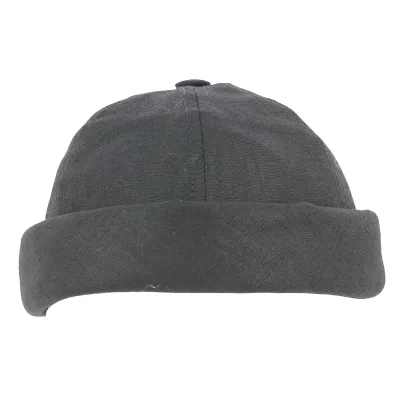 Black Linen Docker Cooper Beanie - Mtm Reference: 11599 | Chapellerie Traclet